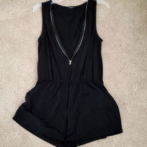 Back half zip romper
